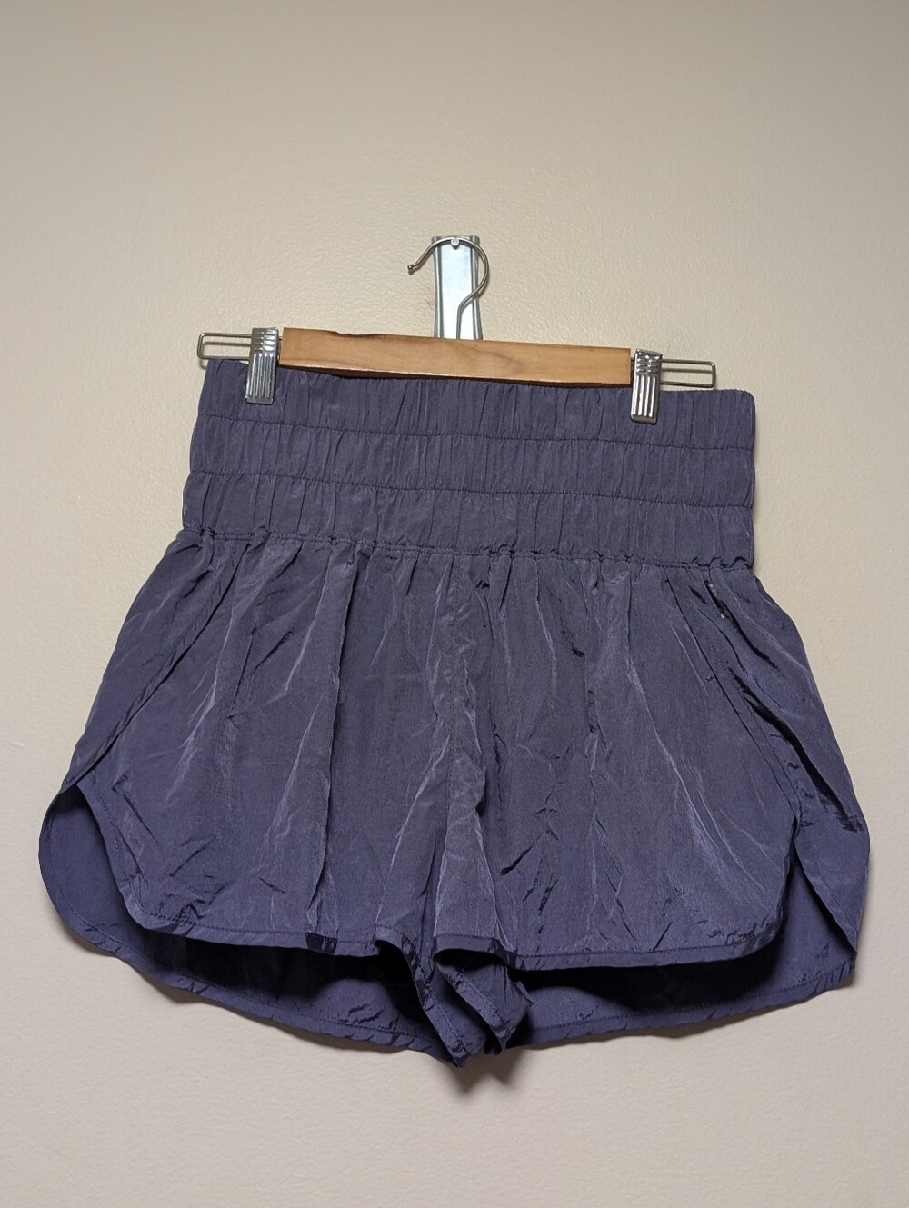 FP Movement The Way Home Shorts Purple Smocked High Rise Running Athletic